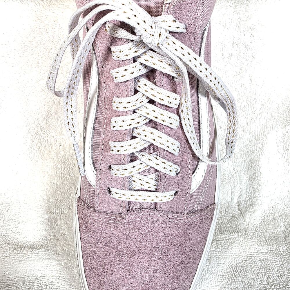 Vans Women's 10 Athletic Shoes Violet Suede White Accents Sparkle Laces Sneakers - Picture 8 of 9